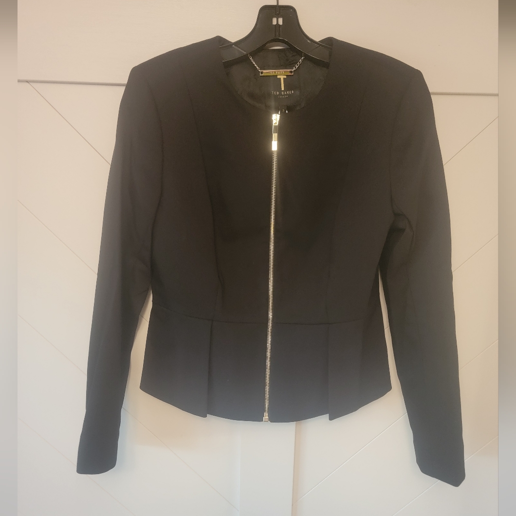 Nwt Ted Baker Peplum Jacket (Black, Size 3)